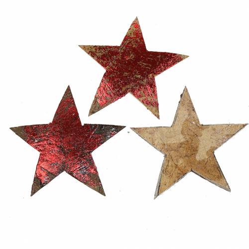 Floristik24 Kokos Stern Rot 5cm 50 St Weihnachtsdekoration Dekosterne