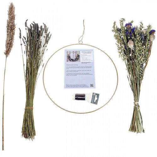 Floristik24 DIY Box Trockenblumen Loop Wiesenblumen getrocknet Ø35cm