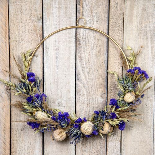 Floristik24 DIY Box Trockenblumen Loop Wiesenblumen getrocknet Ø35cm