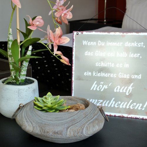 Floristik24 Schild zum Aufhängen „Glas“ 25cm x 25cm 3St