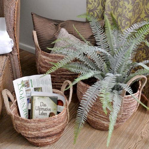 Floristik24 Rattankorb Natur/Braun Ø40/32/26cm 3St