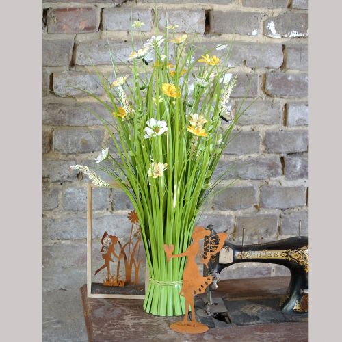 Floristik24 Grasbund mit Blüten und Schmetterlingen Orange 70cm