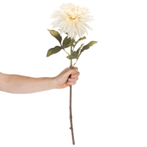 Künstliche Dahlie 68 cm aus Seidenstoff in Cremeweiß | Floristik24.at