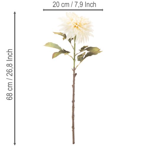 Künstliche Dahlie 68 cm aus Seidenstoff in Cremeweiß | Floristik24.at