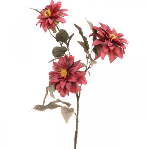 Floristik24 Kunstblume Dahlie Rot, Seidenblume Herbst 72cm Ø9/11cm