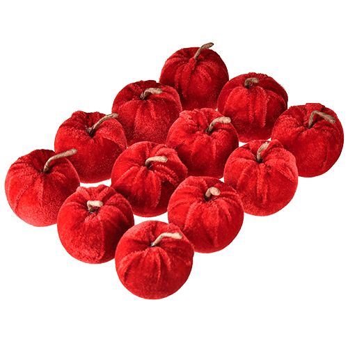 Artikel Deko Äpfel Stoff Herbstdeko Samt Rot Ø5cm H6cm 12 St