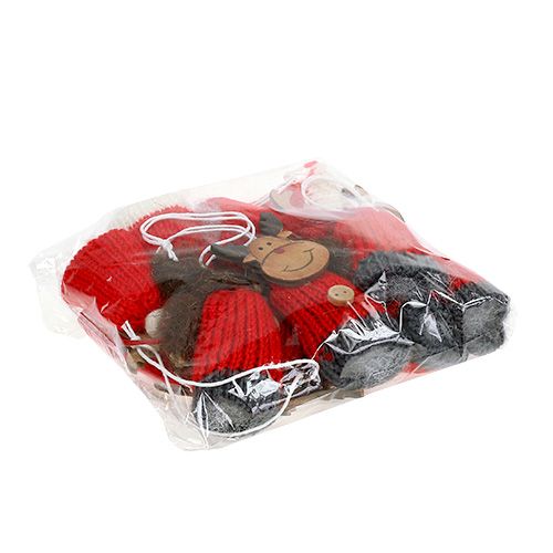 Floristik24 Deko-Anhänger Hirsch 7,5cm Rot-Weiß 12St