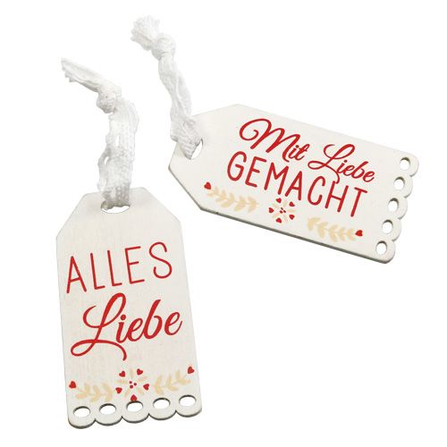 Floristik24 Deko-Anhänger mit Spruch 9cm x 4,5cm 12St