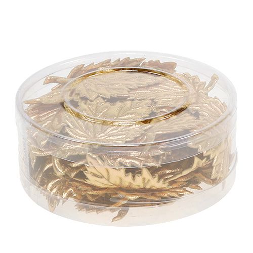 Floristik24 Deko-Blätter aus Seide 5cm Gold 60St