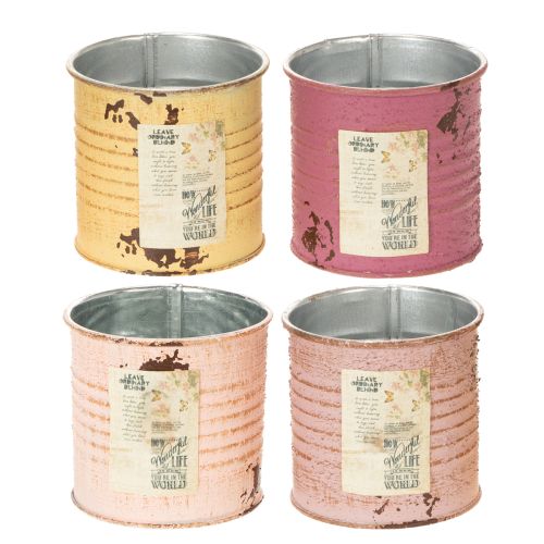 Dose aus Metall Vintage Ø8cm H7,5cm Pastellfarben für Dekoration bestellen | Floristik24.at
