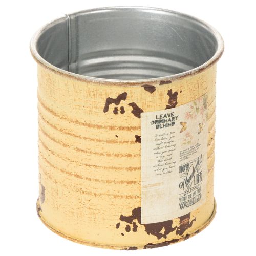 Deko Metalldose mit Rostoptik Ø8cm H7,5cm Apricot | Floristik24.at