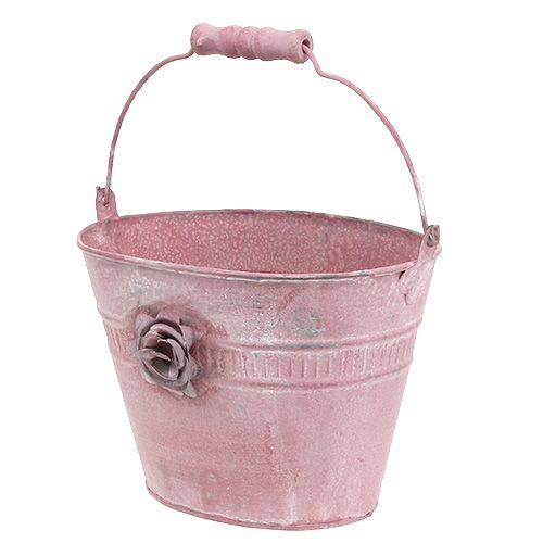Floristik24 Deko-Eimer Rosa L17,5cm H14cm