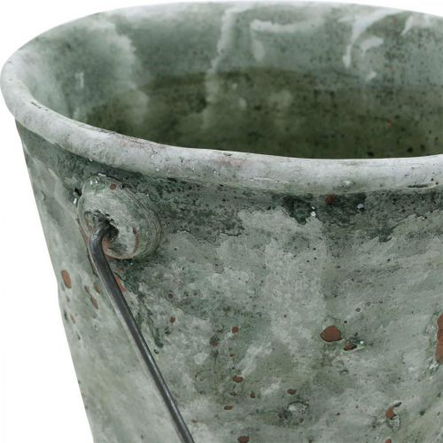 Floristik24 Deko Eimer, Keramik zum Bepflanzen, Gartendeko, Pflanzeimer Antik Optik Ø13,5cm H12cm 2St