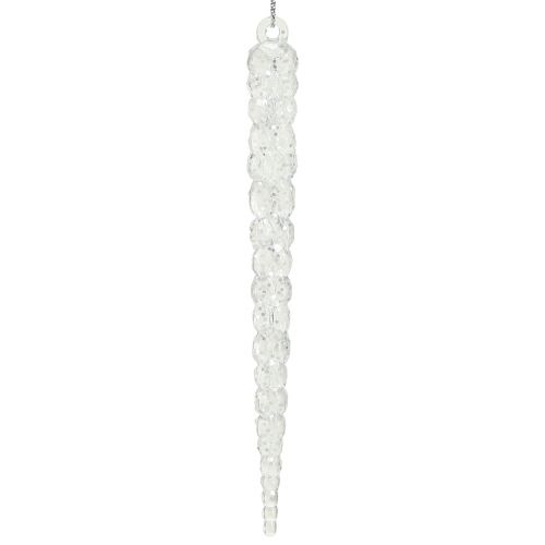 Deko Eiszapfen zum Hängen Winter Klar Glitter 14cm 4St