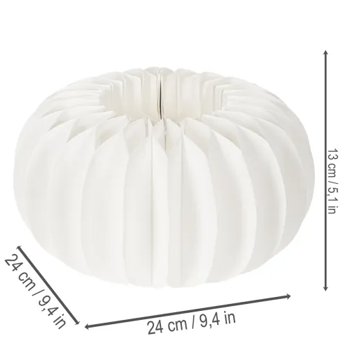 Wabenpapier Kürbis rund 24 cm weiß für Trockenblumen und Herbstdekoration 4 Stück | Floristik24.at