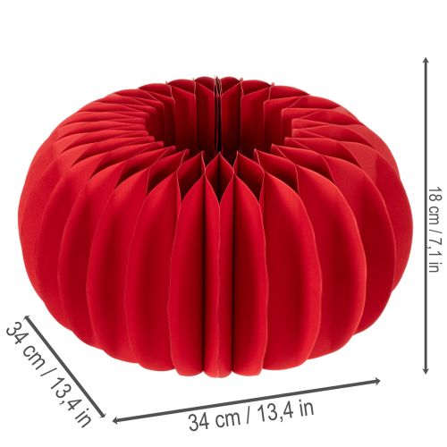Wabenpapier Kürbis Dekoration, Papier, 34 cm, Rot, 2 Stück | Floristik24.at