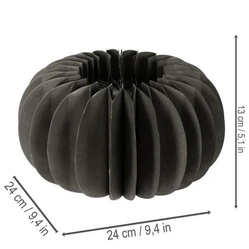 Set Papier-Dekoring Kürbis, dunkelgrau, 24 cm, 4 Stück | Floristik24.at