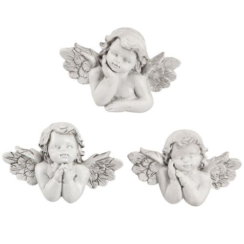 Artikel Deko Engel Grau Grabschmuck Polyresin 7,5×5cm 6St