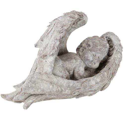 Deko Engel schlafend mit Flügeln Engel Figur Grab 22,5cm
