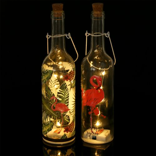 Artikel Deko-Flasche LED Flamingo 37,5cm Warmweiß 2St