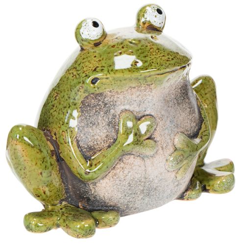 Deko Frosch Keramik Grün Braun Vintage L15,5cm bestellen | Floristik24.at