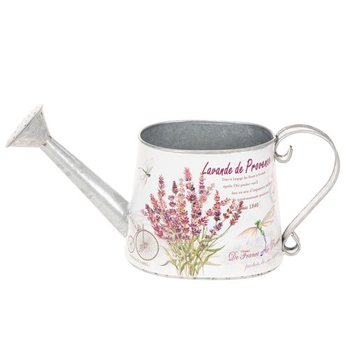 Deko Gießkanne Metall Lavendelmotiv 30×11×14,5 cm für Innenbereich | Floristik24.at