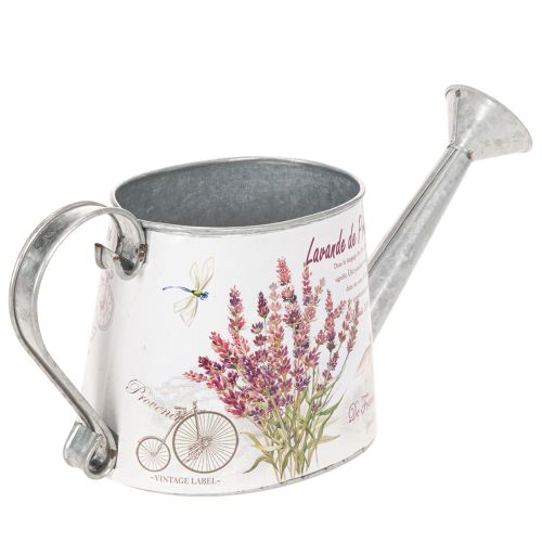 Deko Gießkanne Metall Lavendelmotiv 30×11×14,5 cm für Innenbereich | Floristik24.at