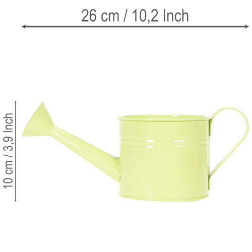 Deko-Gießkanne Set aus Metall Ø11cm H10cm in Pastellfarben Lachs, Grün, Gelbgrün – 8 Stück | Floristik24.at