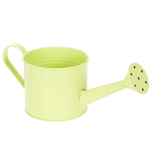 Deko-Gießkanne Set aus Metall Ø11cm H10cm in Pastellfarben Lachs, Grün, Gelbgrün – 8 Stück | Floristik24.at