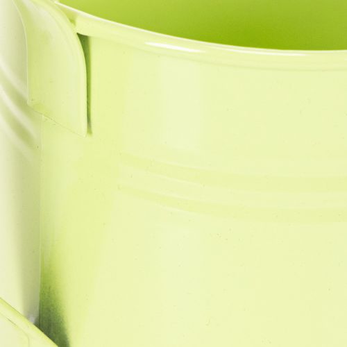 Deko-Gießkanne Set aus Metall Ø11cm H10cm in Pastellfarben Lachs, Grün, Gelbgrün – 8 Stück | Floristik24.at