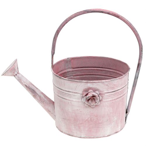 Floristik24 Deko Gießkanne aus Metall Rosa L33cm B12cm H29cm