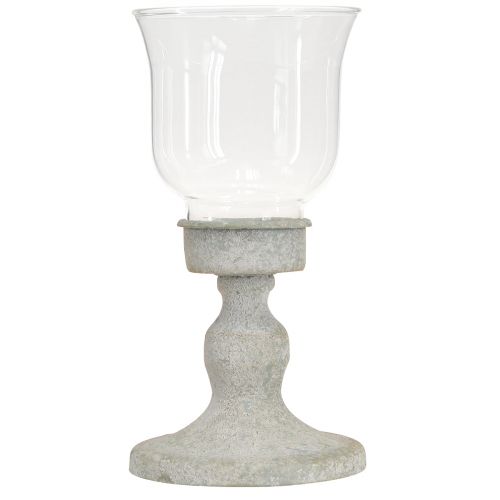 Artikel Deko Glas Pokal Metall Grau Vintage Optik Ø8cm H15,5cm