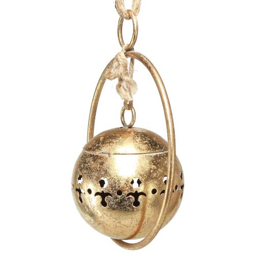Artikel Deko Glocke Gold Schelle Hängedeko Metall Natur Ø14cm