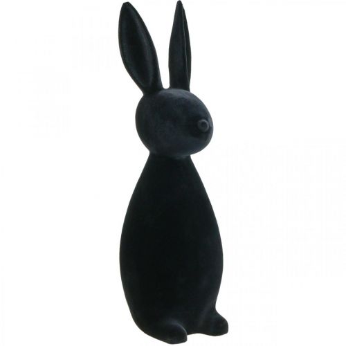 Floristik24 Deko Hase Schwarz – 2. Wahl – Deko-Osterhase Beflockt H69cm