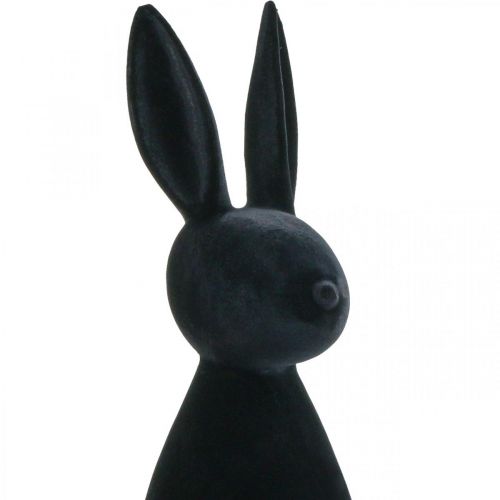 Floristik24 Deko Hase Schwarz – 2. Wahl – Deko-Osterhase Beflockt H69cm