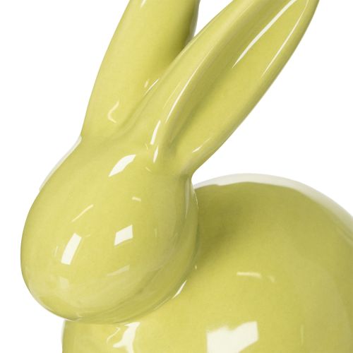 Artikel Deko Hase Gelb Grün Braun Moderne Keramikfigur für Ostern 8,5×4,5cm 3St