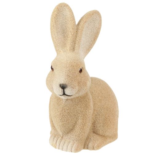 Deko Hase Sitzend Osterhase in Braun – 2. Wahl – Beflockt H22cm