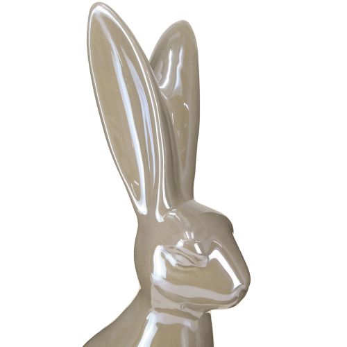 Floristik24 Deko Hase in Beige Glasiert Sitzend Ostern 10x14x37cm