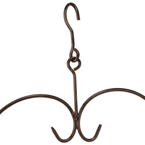 Floristik24 Deko Herz zum Hängen Metall in Dunkelbraun H38cm 2St