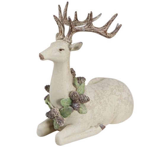 Artikel Deko Hirsch Liegend Vintage in Grün Braun 30x13x28cm