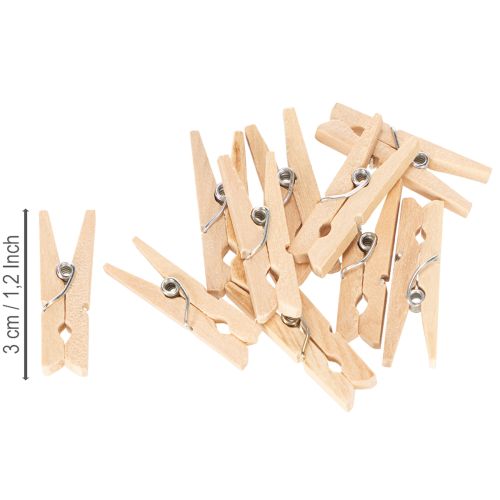 Artikel Deko-Holzklammern 3cm Natur 72 St