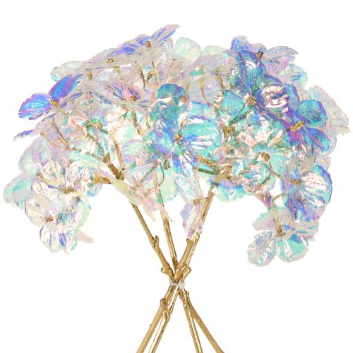 Deko Hortensie irisiend Kunstblume Weihnachten 27cm 4 St