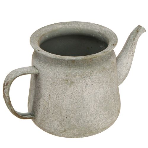 Artikel Deko Kanne Metall Vintage Teekanne Grau 24×14×14cm