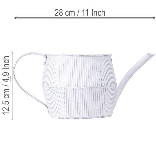 Artikel Deko Kanne Metall in Weiß Vintage 28cmx13cmx12,5cm