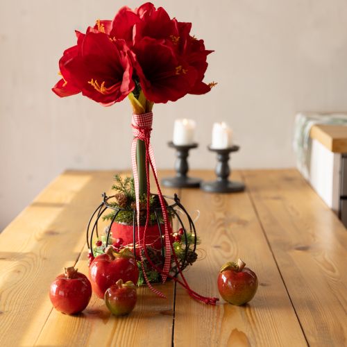 Artikel Deko Keramik Äpfel Tischdeko Herbst Rot Grün H7,5cm 4 St