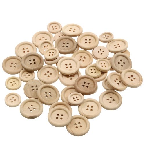 Floristik24 Deko-Knöpfe Natur 1,5cm - 2,5cm 150 St