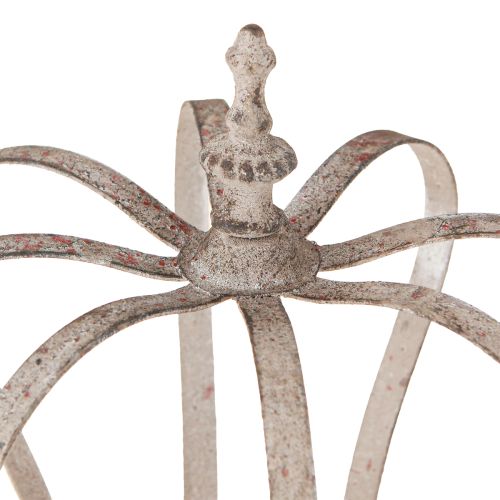 Floristik24 Deko Krone Vintage Metallkrone Grau Rost Ø19cm H22cm