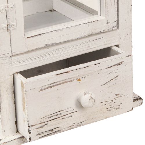 Floristik24 Deko Laterne Vintage mit Schublade Weiß 20×20cm H51cm