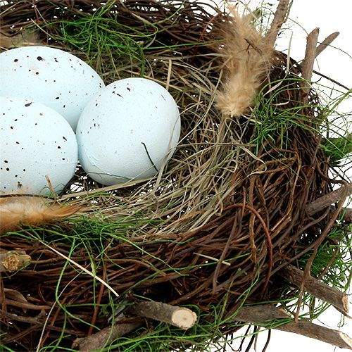 Floristik24 Deko Nest mit Eiern Ø30cm 1St