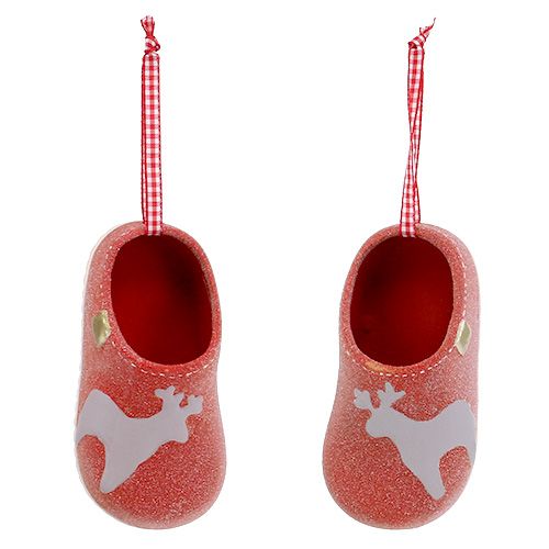 Deko-Pantoffel 13cm Rot 4St | Floristik24.at
